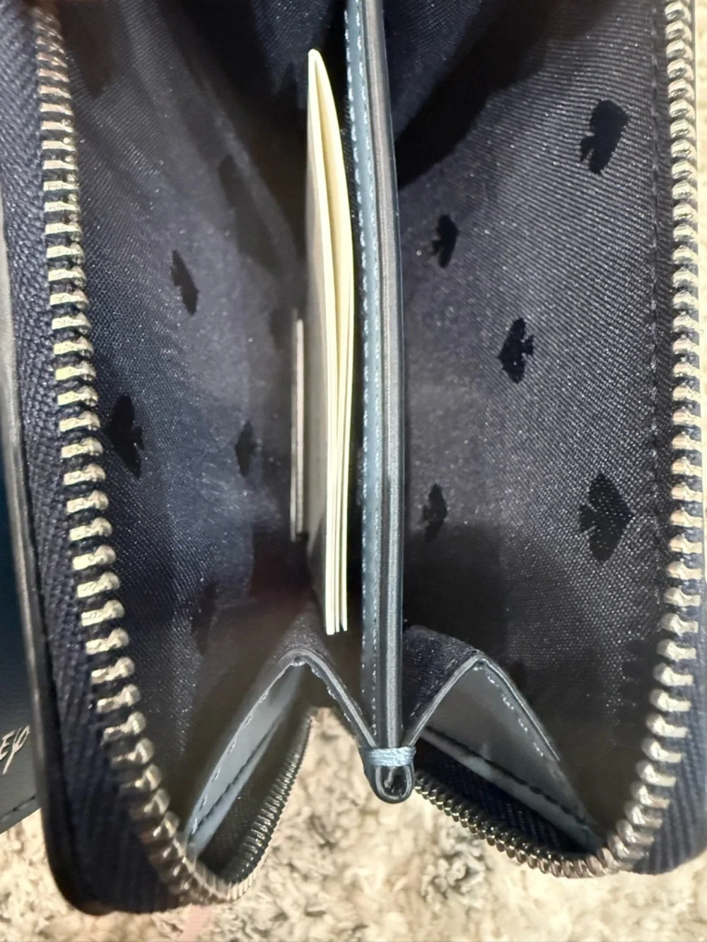 kate spade Navy Polka Dot Alice Card Wallet - Picture 6 of 6